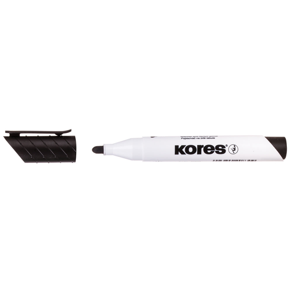 Marker pentru tabla Kores, varf rotund, 3-5 mm, negru Marker pentru tabla Kores, varf rotund, 3-5 mm, negru